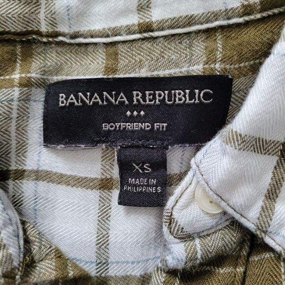 3/$15 Banana Republic Factory Soft Plaid Flannel Shirt Size XS - Picture 3 of 6